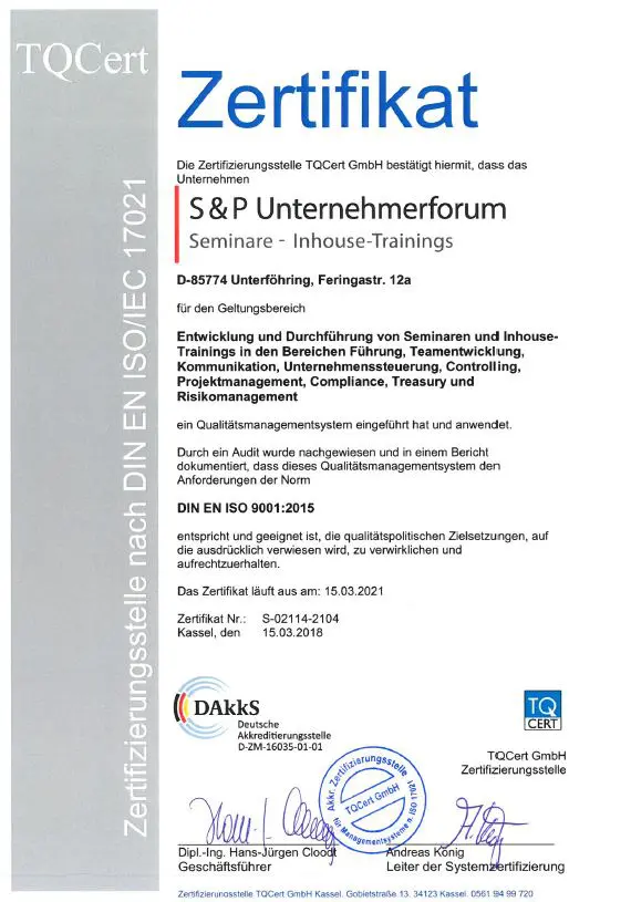 Zertifizierter Seminaranbieter Zertifizierter Seminaranbieter